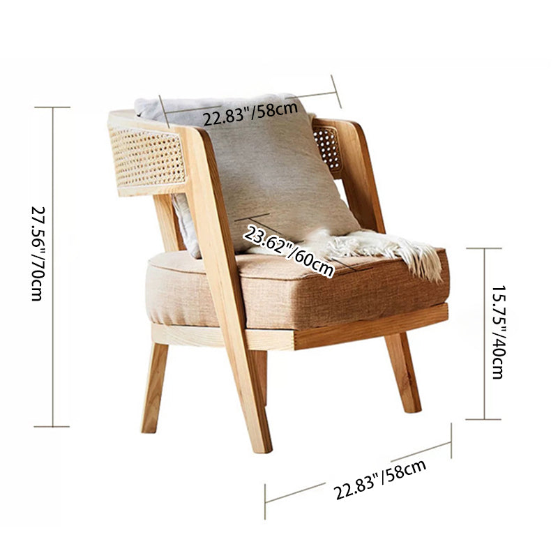 Retro Ash Wood Cotton Chair