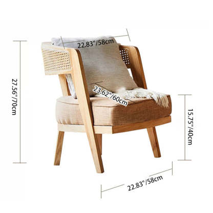 Retro Ash Wood Cotton Chair