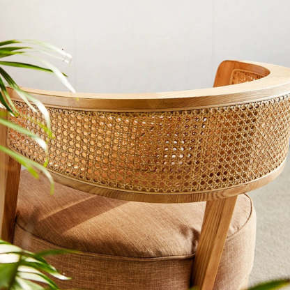 Retro Ash Wood Cotton Chair