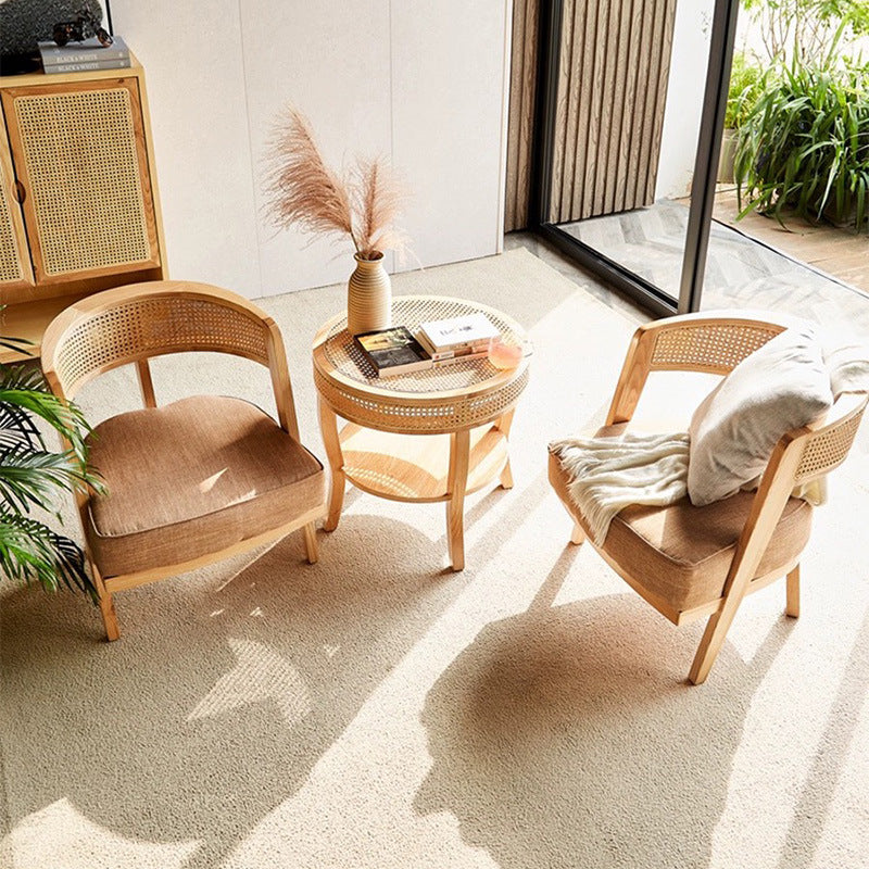 Retro Ash Wood Cotton Chair