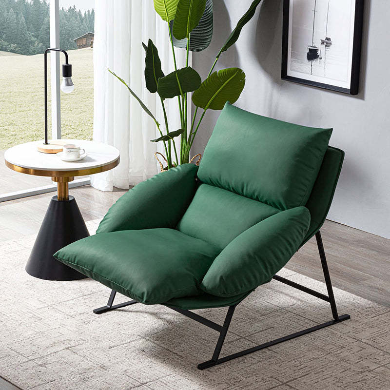 Luxury curved accent chairs in iron — Dark Green