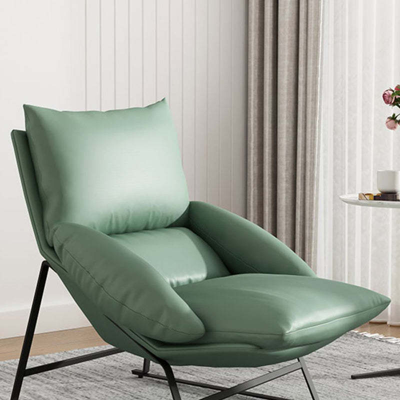 Curved Fabric Iron Accent Chair