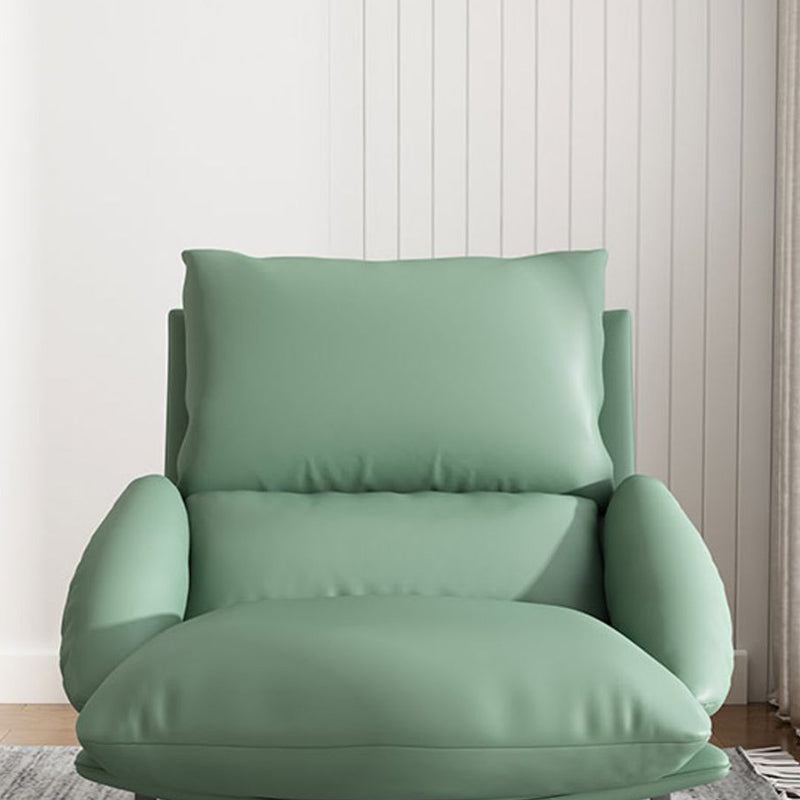 Curved Fabric Iron Accent Chair