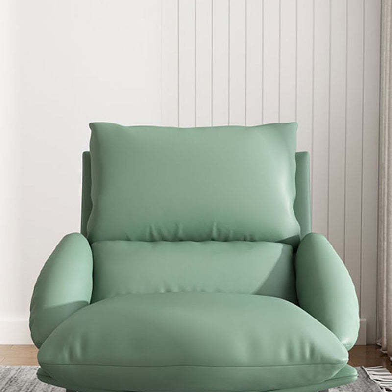 Curved Fabric Iron Accent Chair