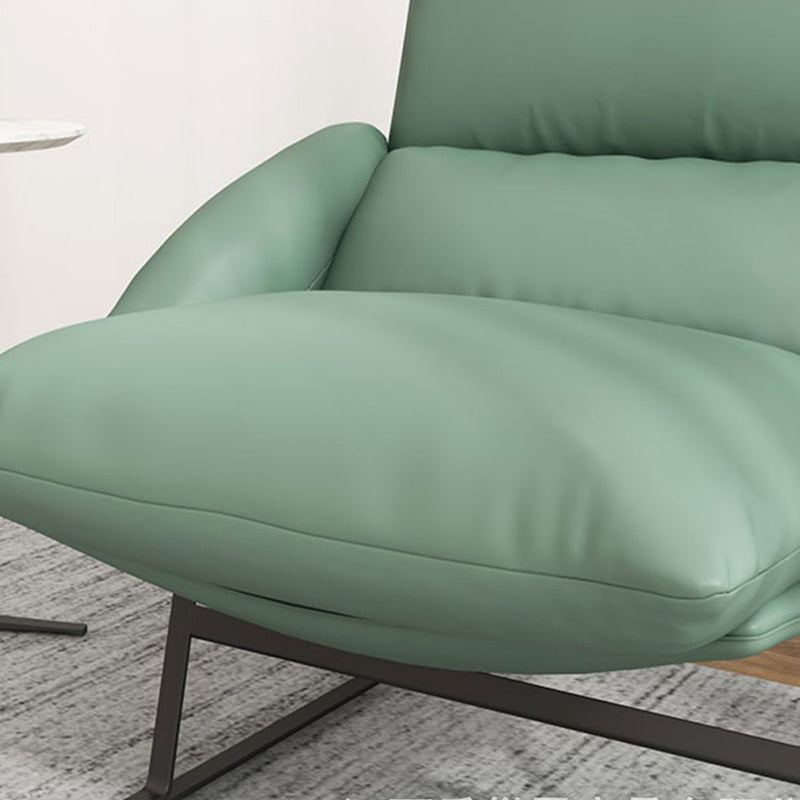 Curved Fabric Iron Accent Chair