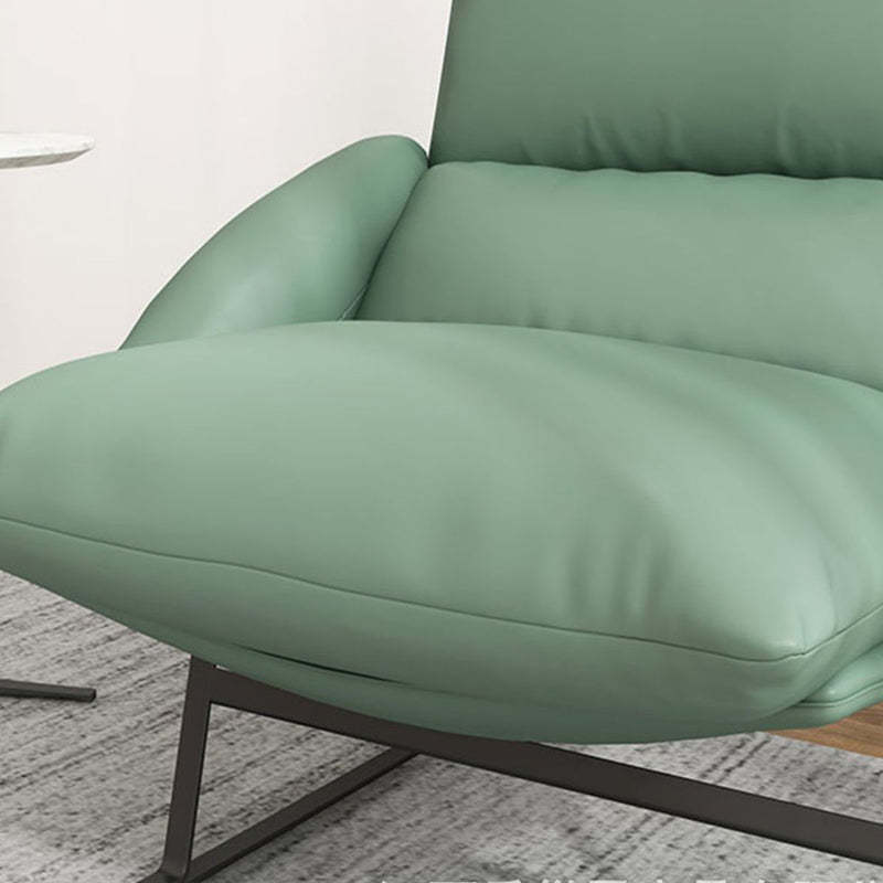 Curved Fabric Iron Accent Chair