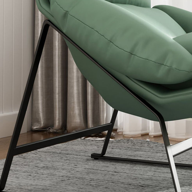 Curved Fabric Iron Accent Chair