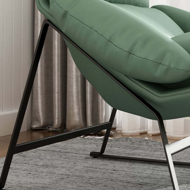 Curved Fabric Iron Accent Chair