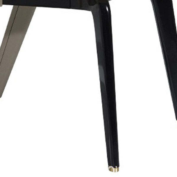 Luxury Leather Metal Arc Back Dining Chair