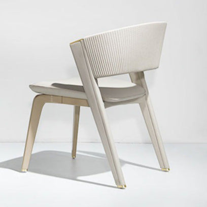Luxury Leather Metal Arc Back Dining Chair