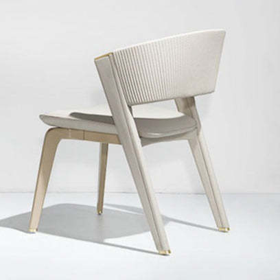 Luxury Leather Metal Arc Back Dining Chair
