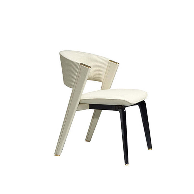 Luxury Leather Metal Arc Back Dining Chair