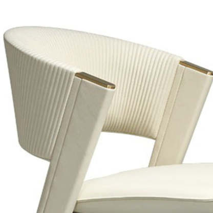 Luxury Leather Metal Arc Back Dining Chair