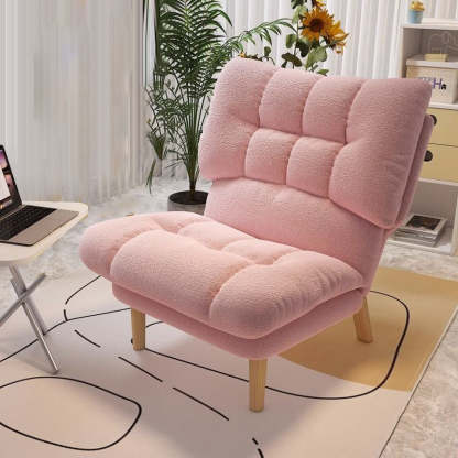 Scandinavian Tufted Velvet Wood Accent Chair — Gray Velvet Seat