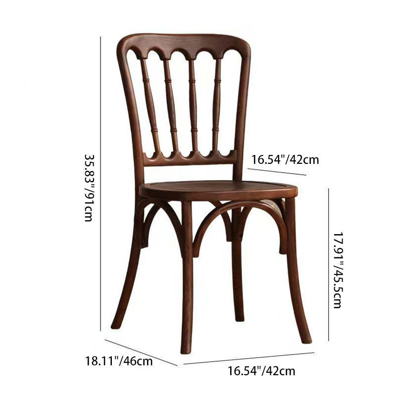 Retro Rattan Weaving Wood Dining Chair