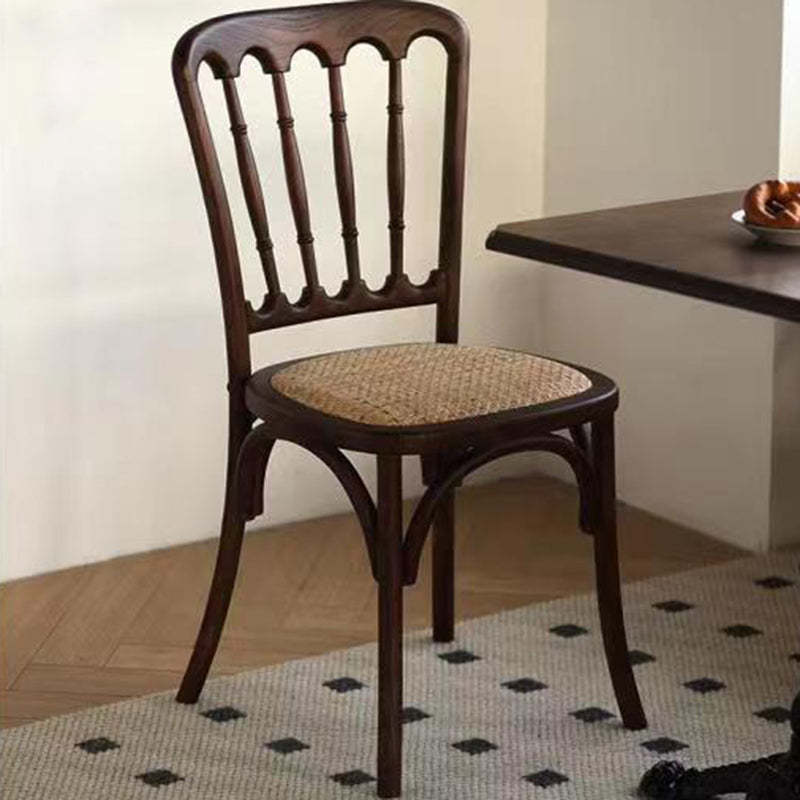 Retro Rattan Weaving Wood Dining Chair