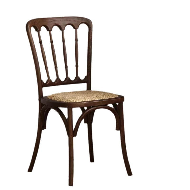 Retro Rattan Weaving Wood Dining Chair