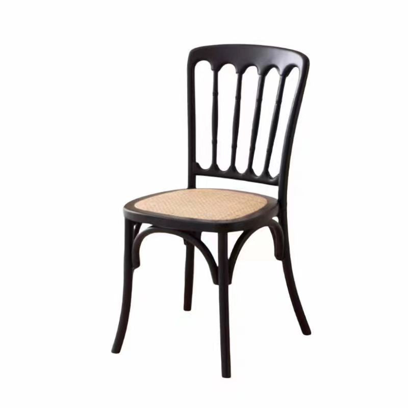 Retro Rattan Weaving Wood Dining Chair