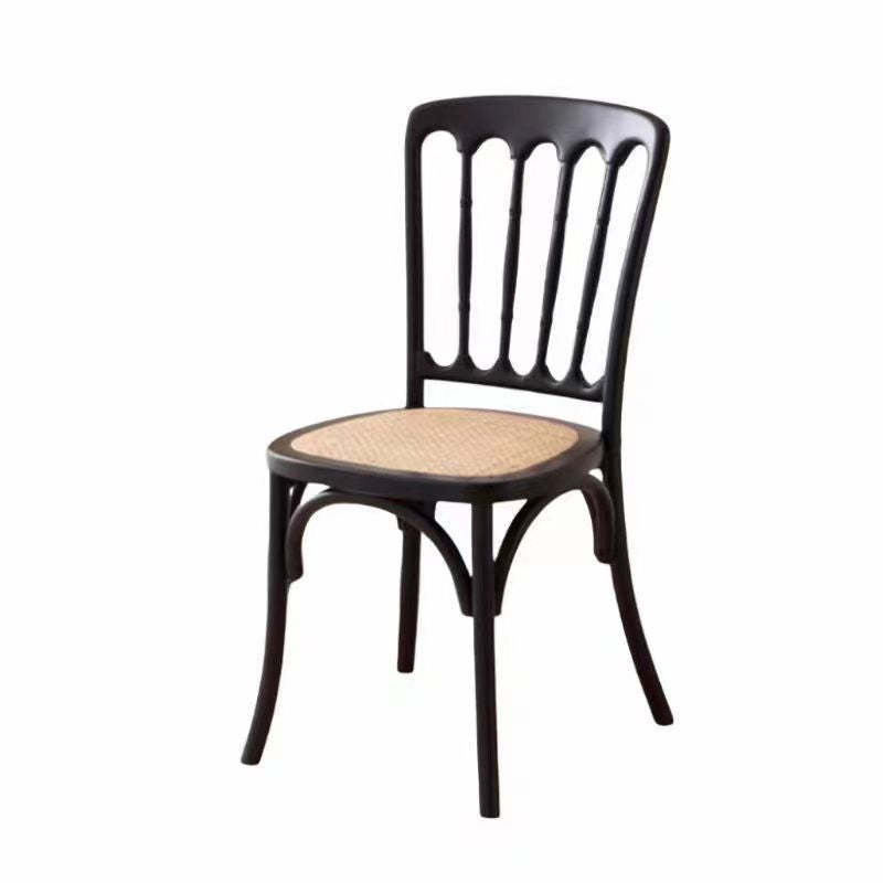 Lighom weaving retro rattan wood glass dining chairs & benches for dining room