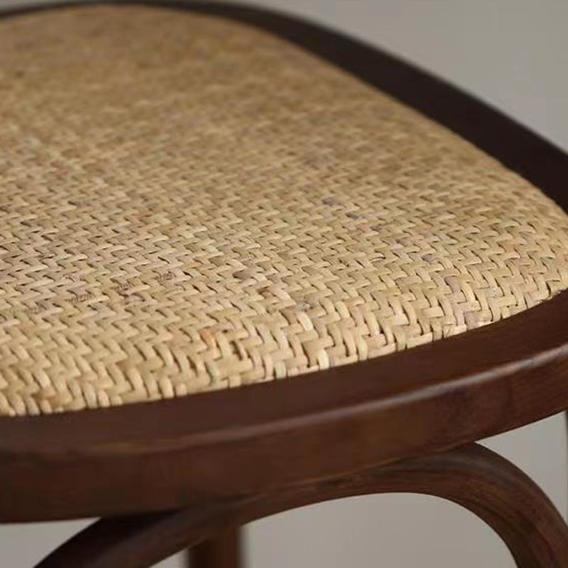 Retro Rattan Weaving Wood Dining Chair