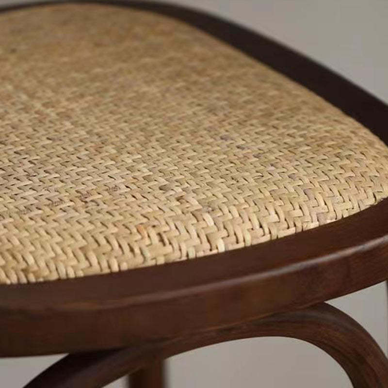 Retro Rattan Weaving Wood Dining Chair