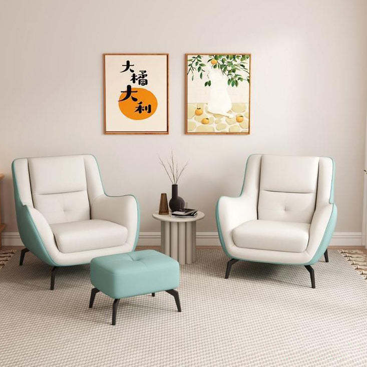 Scandinavian Leather Upholstered Accent Chair