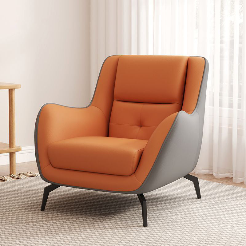 Scandinavian Leather Upholstered Accent Chair