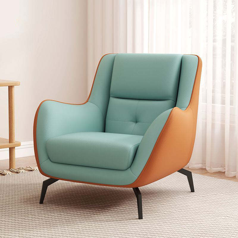 Scandinavian Leather Upholstered Accent Chair