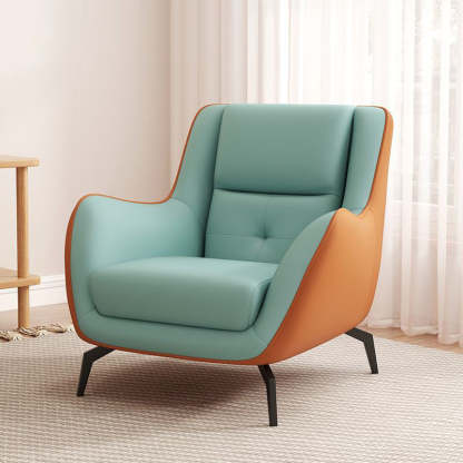 Scandinavian Leather Upholstered Accent Chair