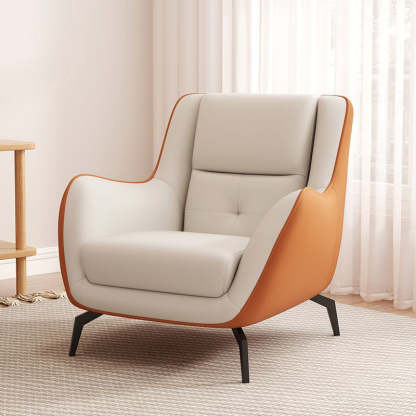 Scandinavian Leather Upholstered Accent Chair