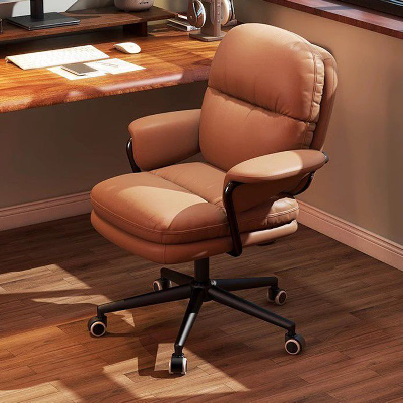 Contemporary PU Leather Adjustable Desk Chair with Casters