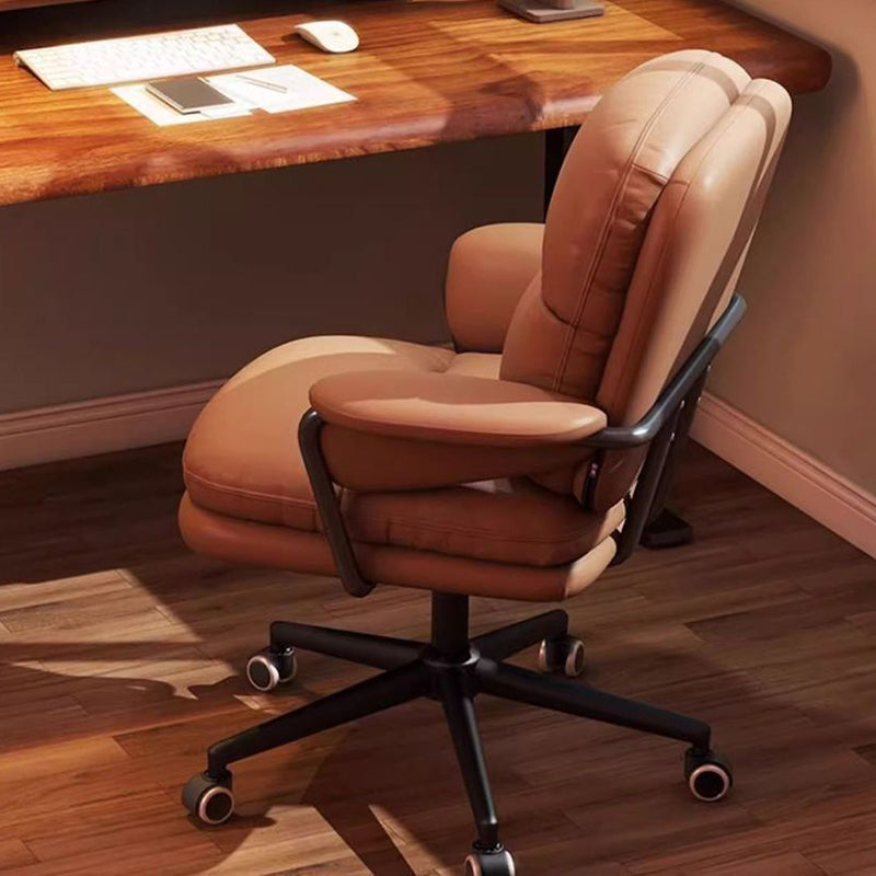 Contemporary PU Leather Adjustable Desk Chair with Casters
