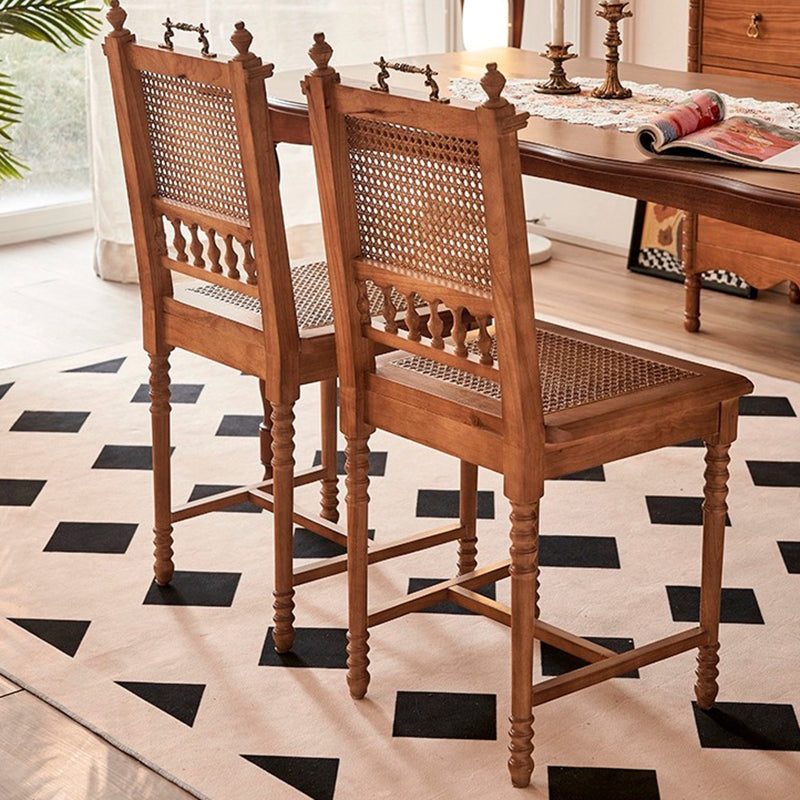 French Wood Rattan Dining Chair