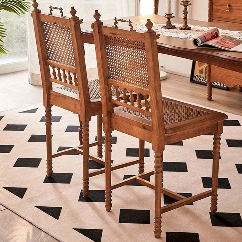 French Wood Rattan Dining Chair