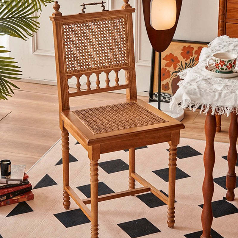 French Wood Rattan Dining Chair