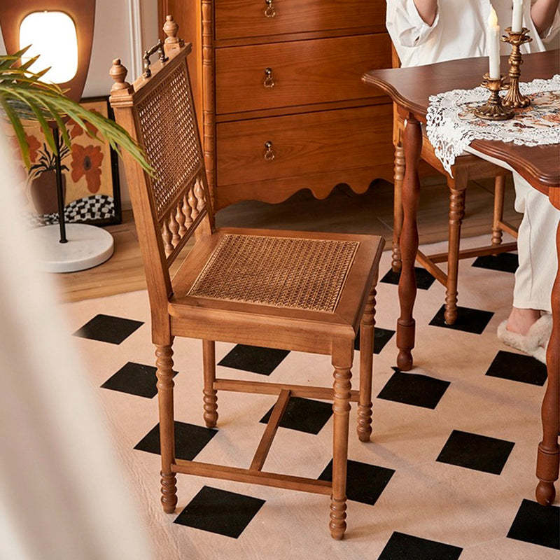 French Wood Rattan Dining Chair