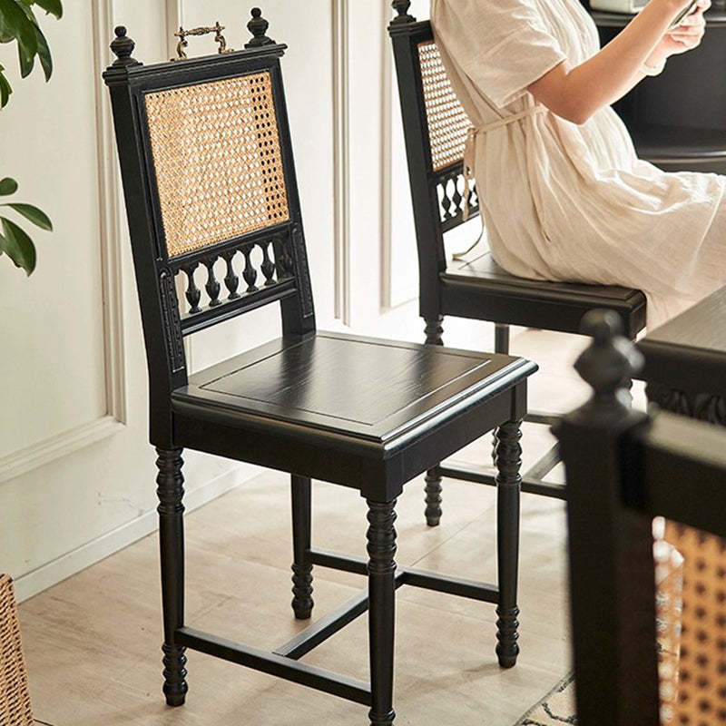 French Wood Rattan Dining Chair