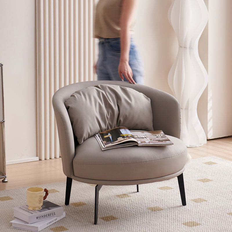 Scandinavian PU Leather Accent Chair