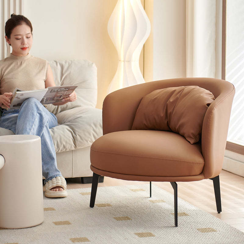 Scandinavian PU Leather Accent Chair
