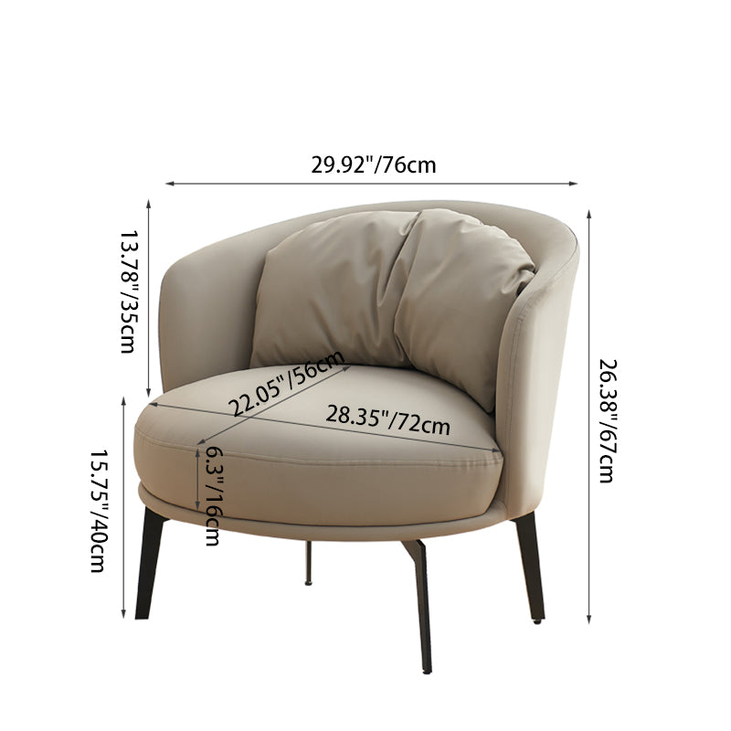 Scandinavian PU Leather Accent Chair — Dark Gray