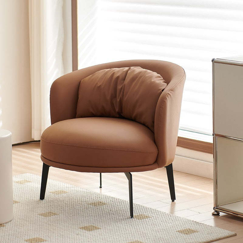 Lighom nordic gray accent chairs in leather steel