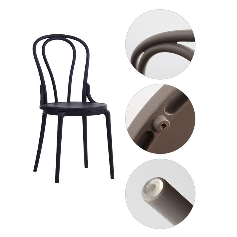 Scandinavian Round Plastic Dining Chair — Black