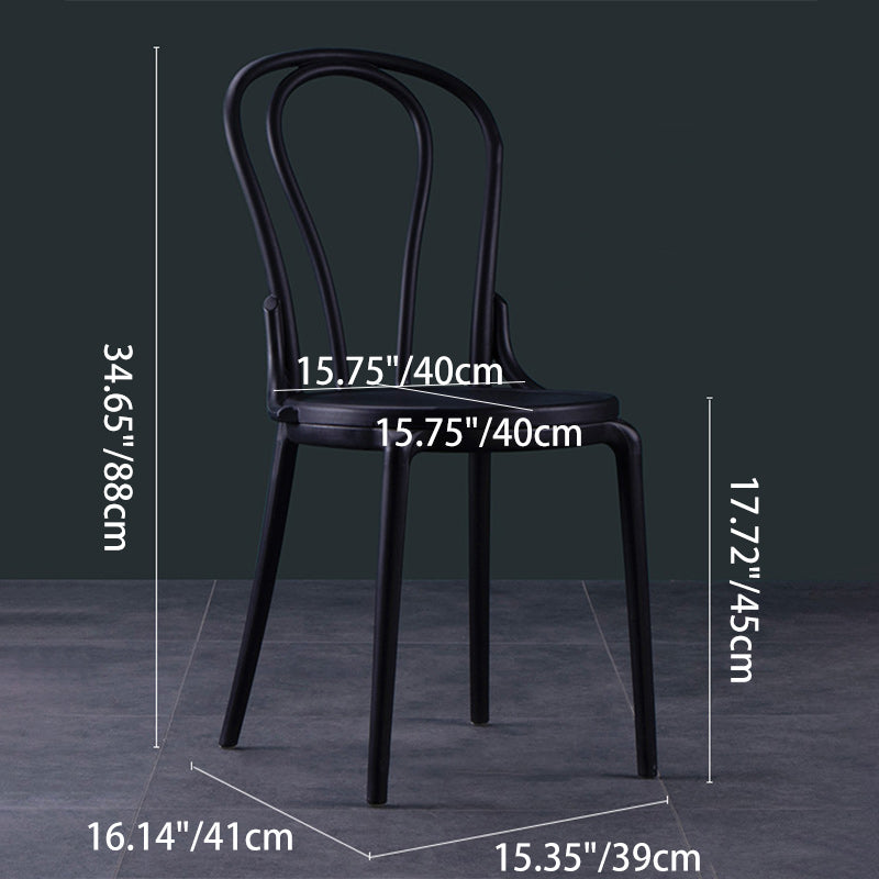 Scandinavian Round Plastic Dining Chair — Red