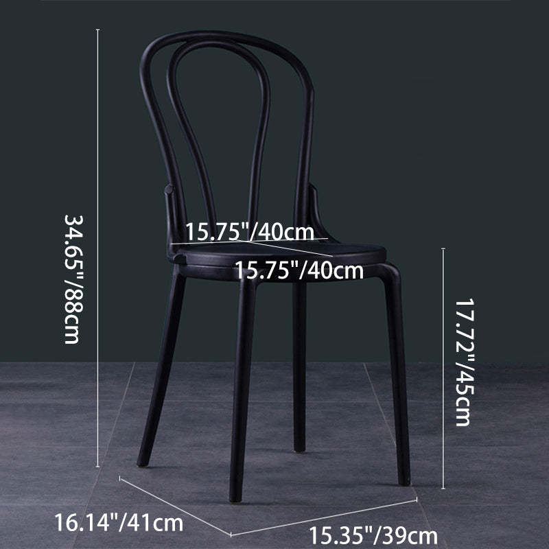 Scandinavian Round Plastic Dining Chair — Red