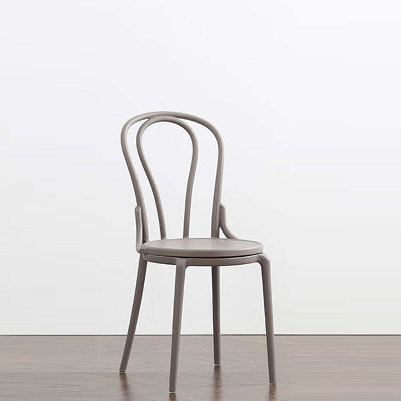 Scandinavian Round Plastic Dining Chair — White