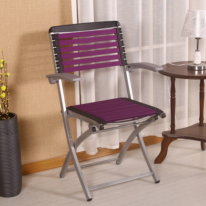 Contemporary Woven Rubber Alloy Dining Chair — Blue