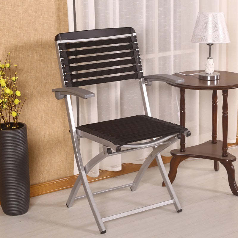 Contemporary Woven Rubber Alloy Dining Chair — Purple