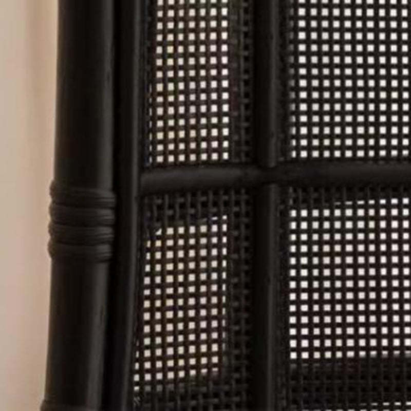 Retro Rattan Wood Arc Arm Lounge Chair