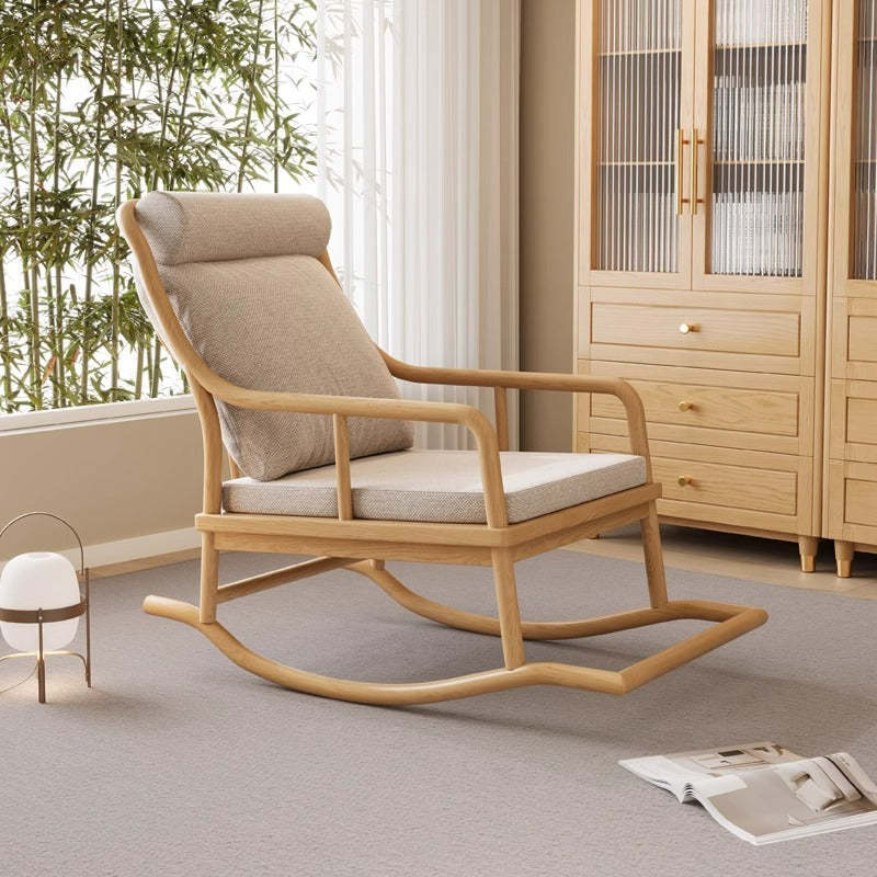 Rustic Solid Wood Upholstered Recliner