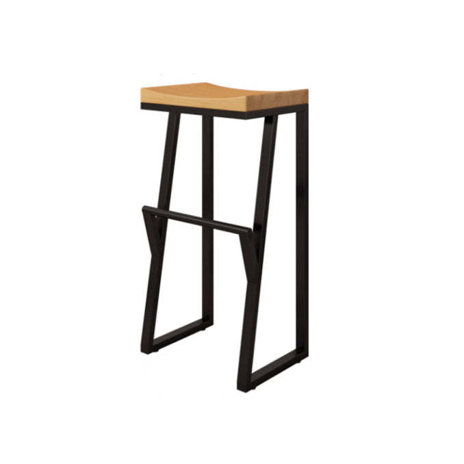 Industrial Wood Iron Bar Stool Footrest
